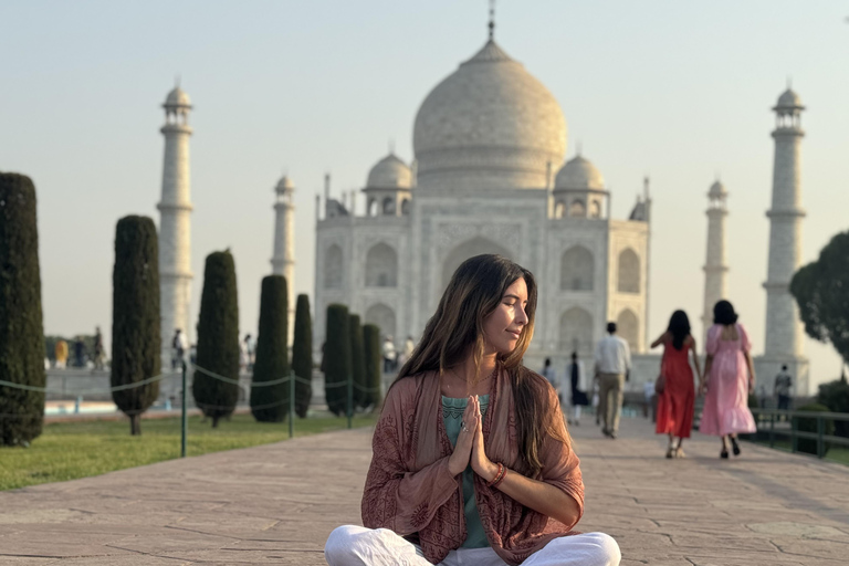 Desde Delhi: Visita al Taj Mahal al amanecer y al Fuerte de Agra en coche con aire acondicionado