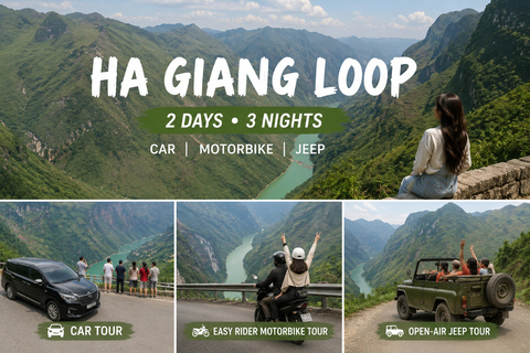 Hanoi: Ha Giang Loop Adventure by Car, Motorbike or Jeep Open-Air Jeep Tour with Hotel Stay
