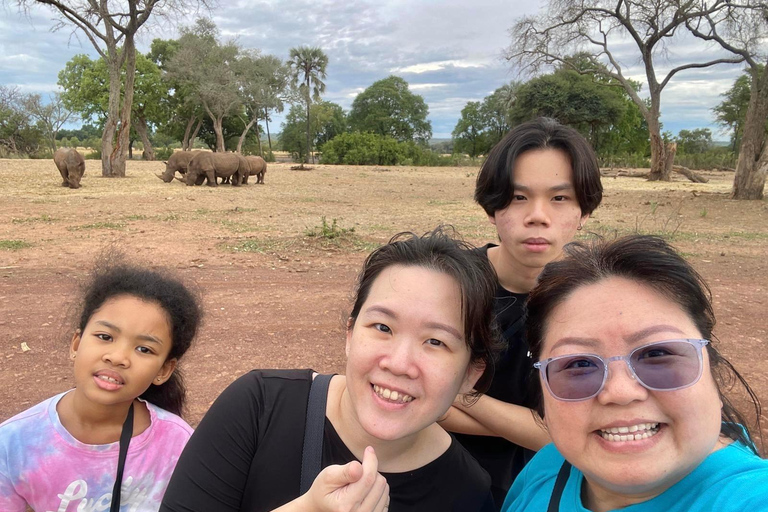 Livingstone: Rhino Walk, Victoria Falls &Mukuni Village Tour