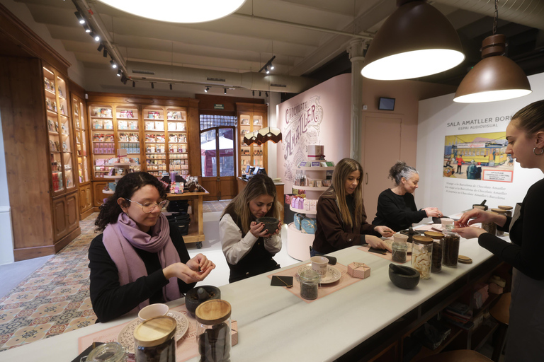 Barcelona & Chocolate Amatller History and Culture + Activity and Food Tasting Trip to Amatller Chocolate Barcelona with tasting - Spanish