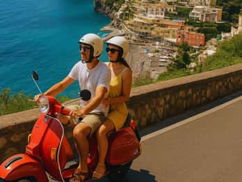 Costa Amalfitana: passeio de Vespa vintage com pequeno-almoço ou aperitivo