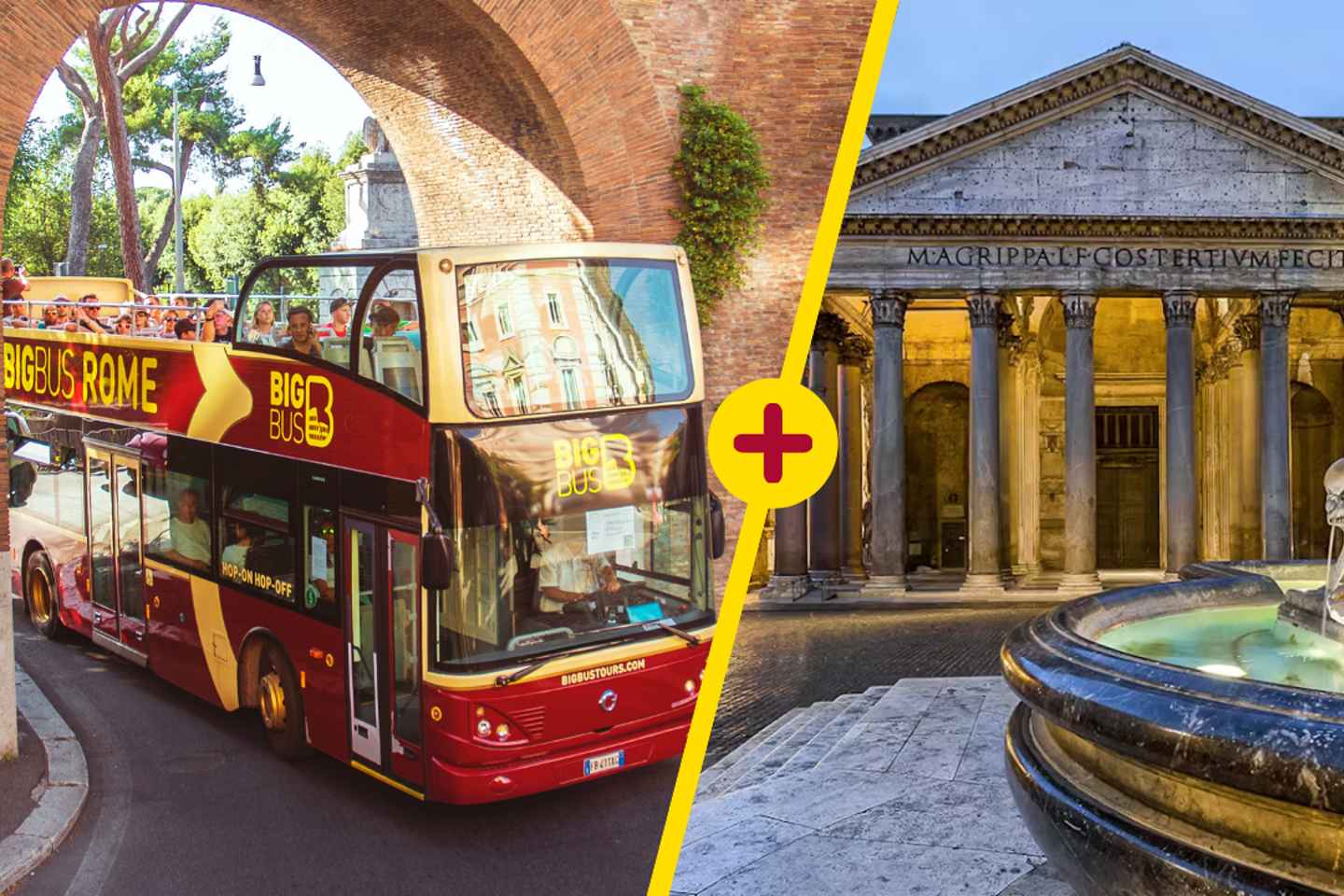 Rome: Pantheon Entry with Audio Guide & Hop-on Hop-off Tour