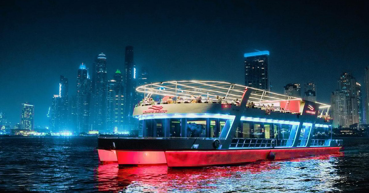 Dubai Sunset or Dinner Cruise with Live Music & Open Bar GetYourGuide