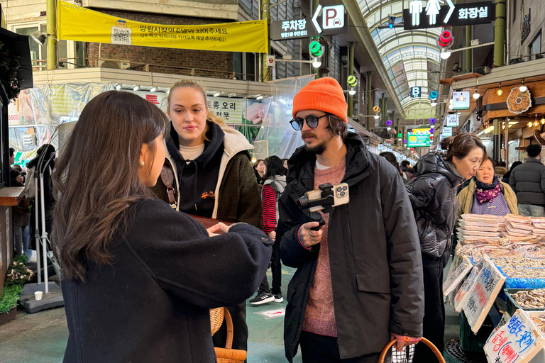 Séoul : cours de cuisine coréenne avec courses dans une épicerie locale