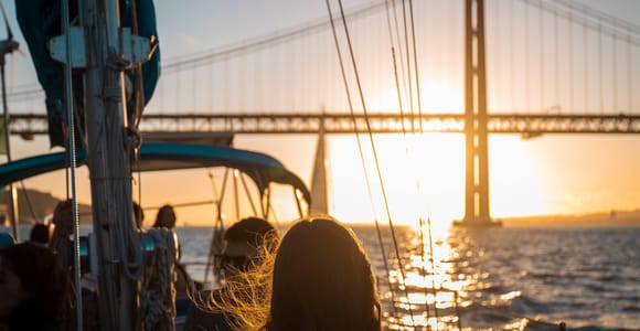 Sunset, Lisbon in a Classic Yacht | 2h | Up to 18 Guests