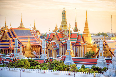 Bangkok: Grand Palace, Wat Pho, Train & Floating Market Tour