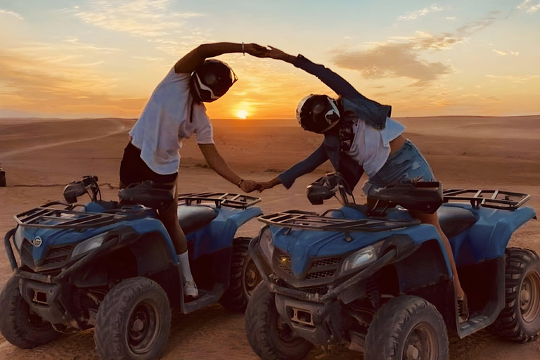 Agadir: Sunset Desert Quad Bike Tour with Tea & Pickup