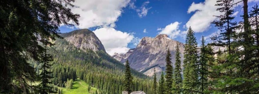 Lac Emerald, lac Louise, lac Johnston et télécabine de Banff