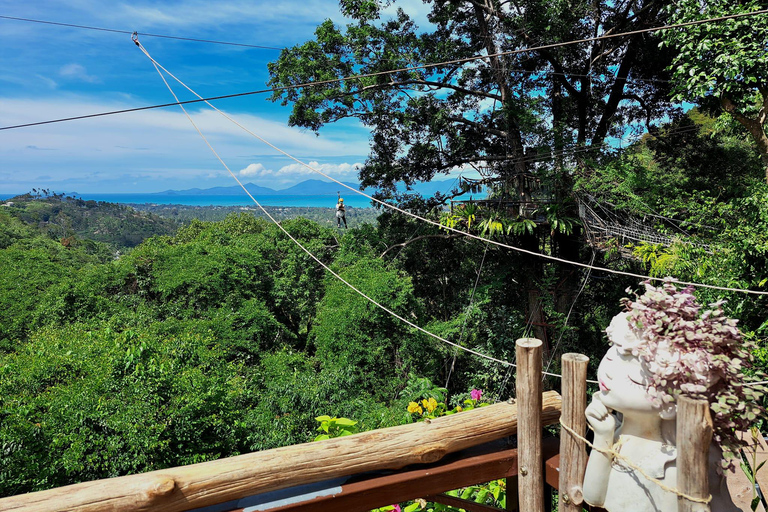From Koh Samui: Tree Bridge Zipline and Café Experience