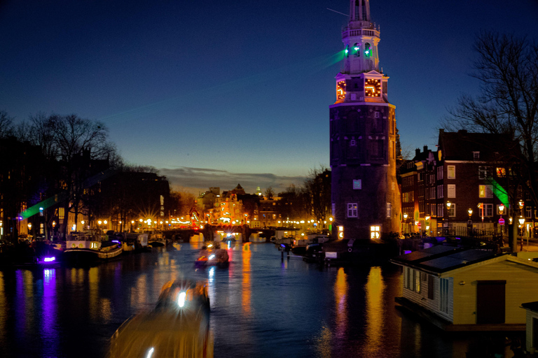 Amsterdam Light Festival Warm Boat Cruise + Optional Drinks Light Festival Canal Cruise from Central Station