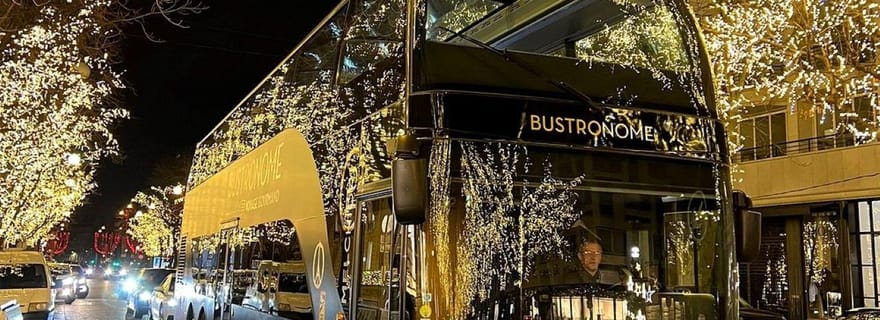 Paris : Visite gastronomique avec dîner au Bustronome