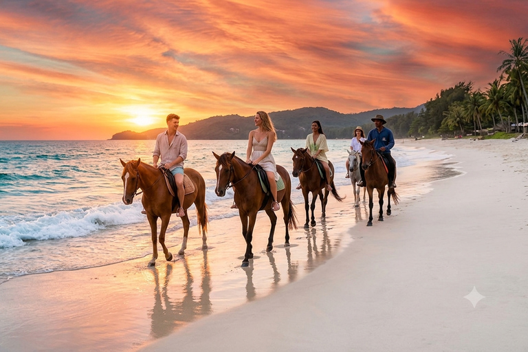 Phuket: Bang Tao Beach Sunset Horse Riding Experience Phuket: 30 Minutes Bang Tao Beach Sunset Horse Ride