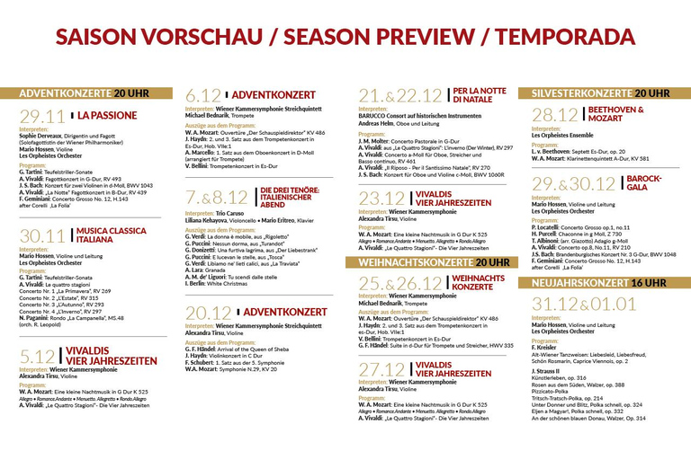 Vienna: Advent, Christmas and New Year's Concerts Category Superior