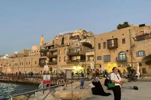 Jaffa Solnedgång Kväll Skyline Rundvandring