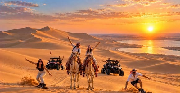 Qatar: Sunset Desert Safari with Camel Ride & Sandboarding