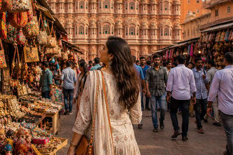 Jaipur: Shopping Tour with Blue Poetry and Printing Workshop