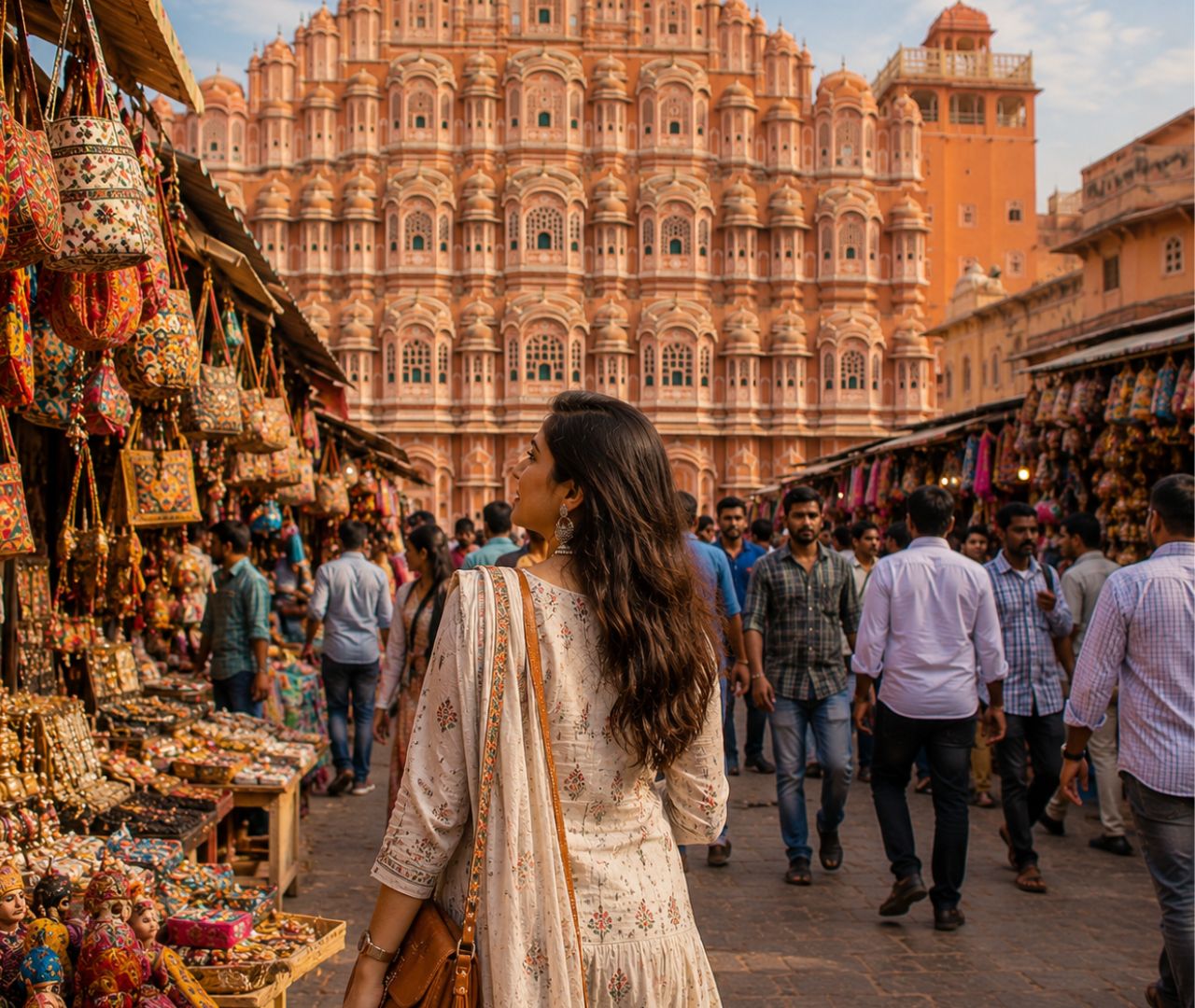 Jaipur: Shopping-Tour mit blauer Keramik und Druck-Workshop