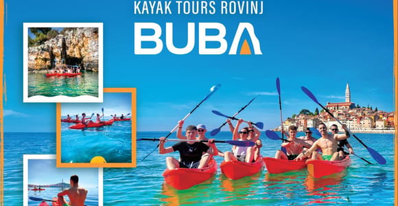 Rovinj:BUBA KAYAK TOURS:snorkeling,jumping,FREEdrinks&photos