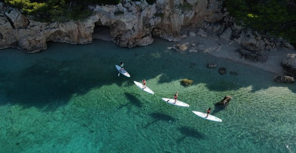 Omišalj: Krk-Brücke Electric SUP Tour