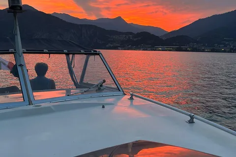 Sunset aperitif on a boat on Lake Iseo
