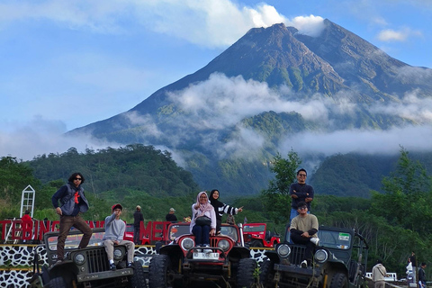 Jeep-Abenteuer bei Sonnenaufgang am Merapi, Jomblang- und Pindul-Höhleohne Sonnenaufgang; Jomblang und Pindul-Höhle