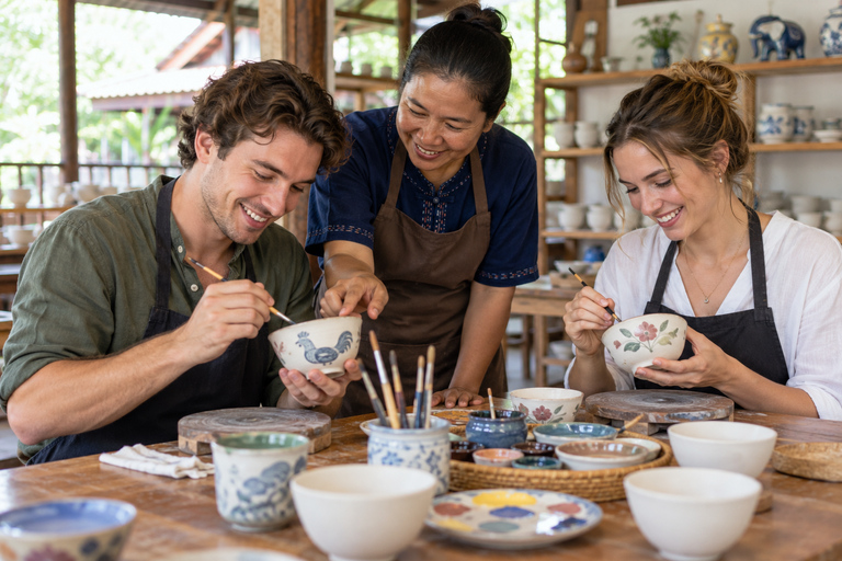 Sukhothai to Chiang Mai: Lampang Temple & Ceramic Museum Private Van (1–8 Guests) with Ceramic Workshop