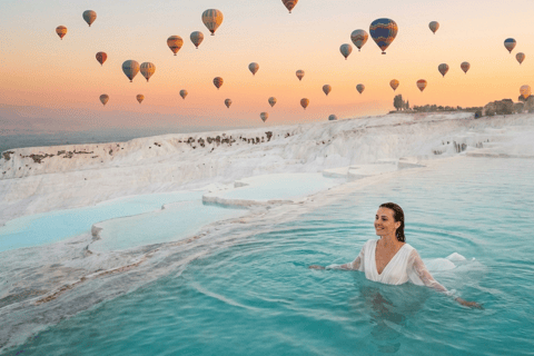 Side: Pamukkale & Hierapolis Day Tour with Balloon Option From Side: Ballon Flight+Breakfast+Extra Entry Fees