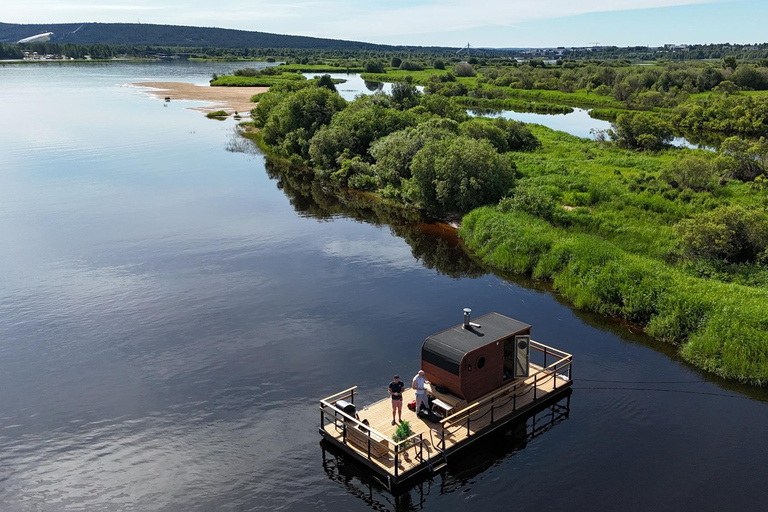 Rovaniemi: Half-Day or Evening on a Floating Sauna, Swimming, and BBQ Rovaniemi: Half-day or evening on a floating sauna, swimming and BBQ