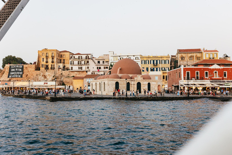 Chania: Sunset Boat Cruise with Guide