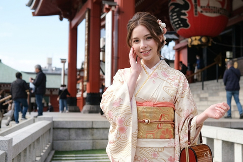 Tokyo: Asakusa Kimono Rental with Hairstyling & Photoshoot Female Basic Packages