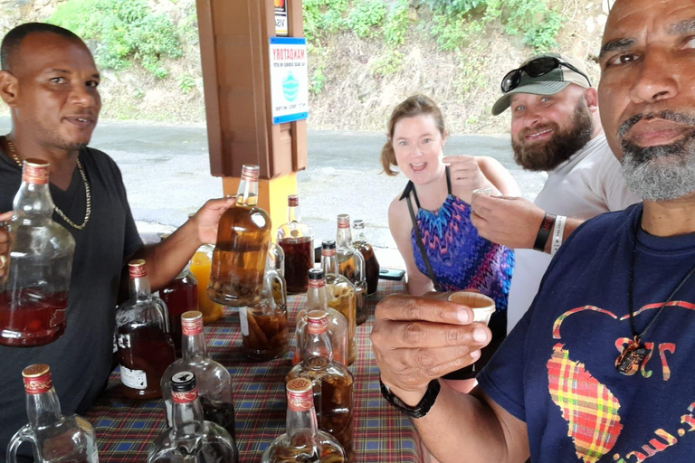 Soufriere ervaring: Mudbath,Waterval,Pitons,Marigot Bay.