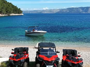 Hvar: Quad- und Buggy-Abenteuer mit Schnellboot nach Brač