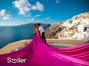 Santorini: Unik flygande klänning fotoshoot-upplevelse