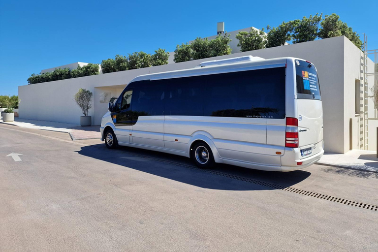 Santorini: Prywatny transfer lotniskowy i portowySantorini: Prywatny nocny transfer z lotniska i portu