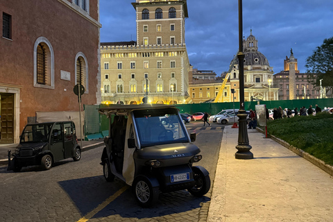 Rome by Night: Enchanting Golf Cart Tour with Wine, Cocktails, and History