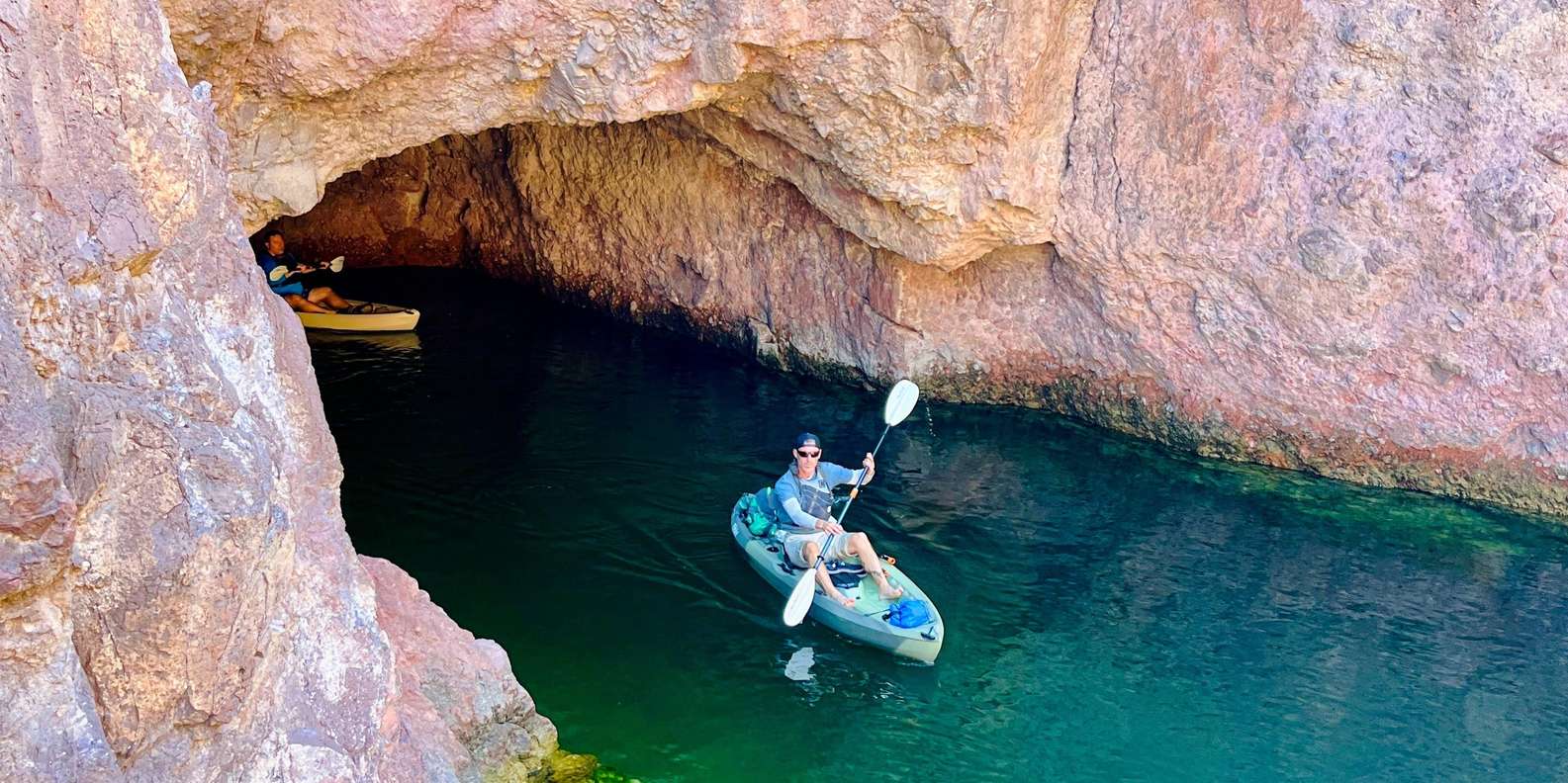 Trek Las Vegas full-day Black Canyon kayak tour — three-caves route from Hoover Dam