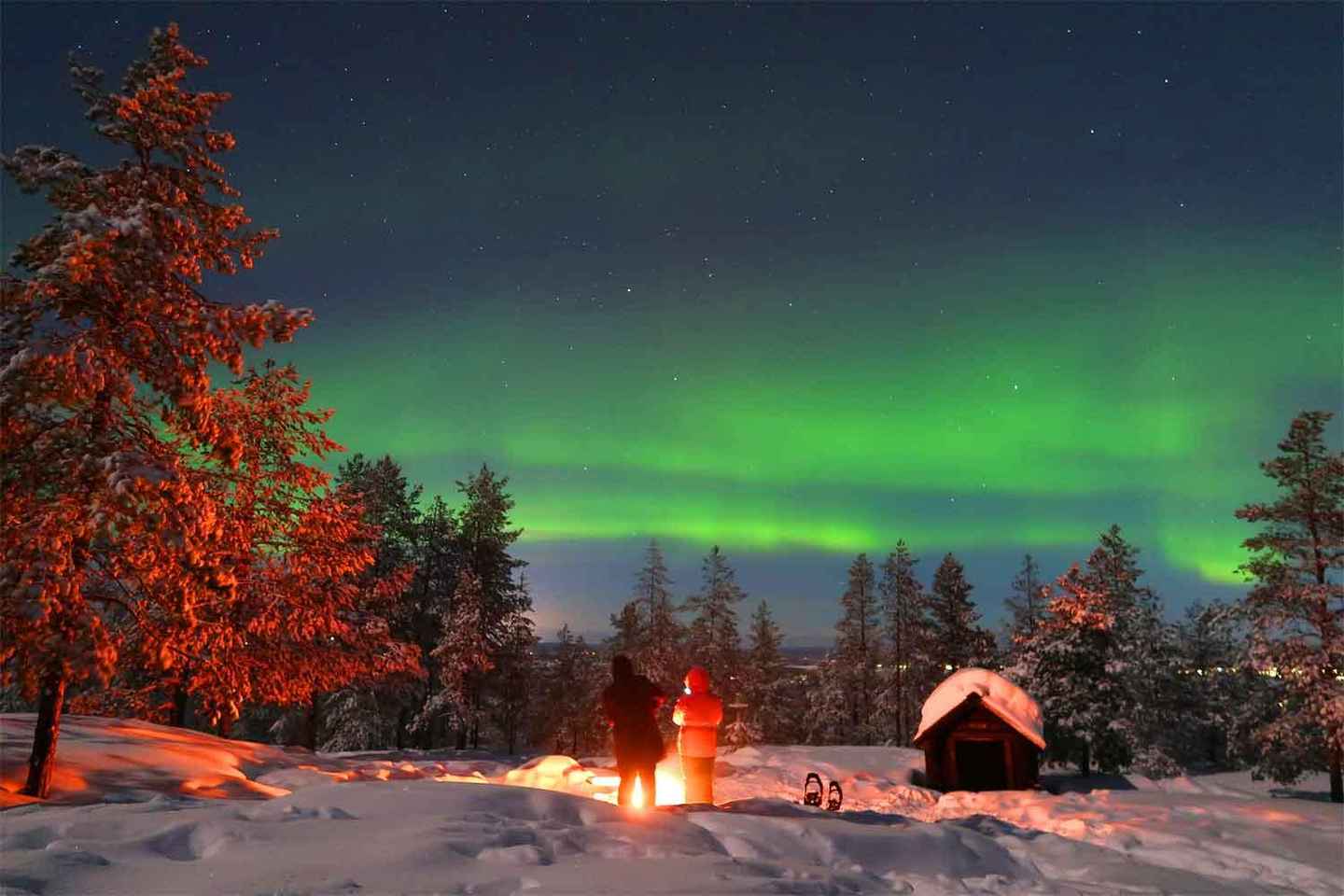 Luleå: Northern Lights Snowshoeing Tour