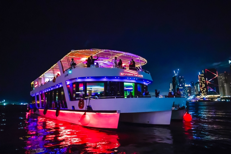 Dubai: rondvaart Marina met diner, drankjes & live muziekDubai Marina: cruise bij zonsondergang met dinerbuffet