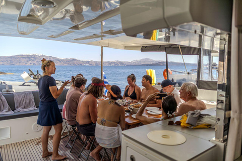 Santorini: Catamaran Cruise with Fresh Meal & Open Bar Day Cruise