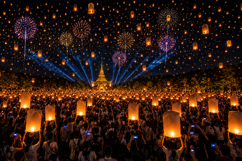Chiang Mai: Magical Loy Krathong Sky Lantern YiPeng Festival VIP Ticket with Round Trip Transfer Meeting Point