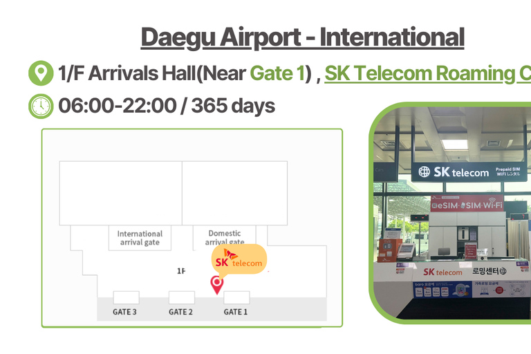 Aéroport d&#039;Incheon : Korea SIM avec SKT 4G Données illimitéesSIM de 15 jours