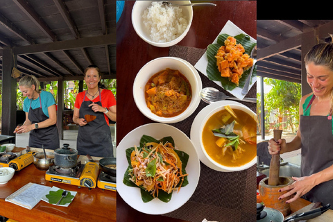 Aula de culinária cambojanaAula de culinária