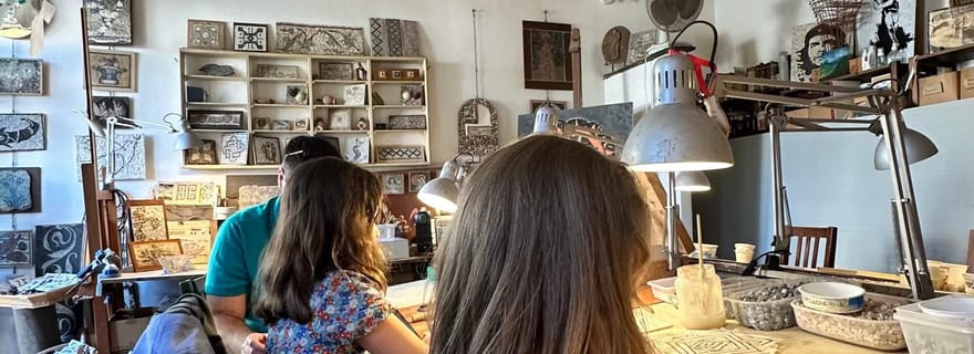 Atelier de fabrication de mosaïques dans le Trastevere à Rome