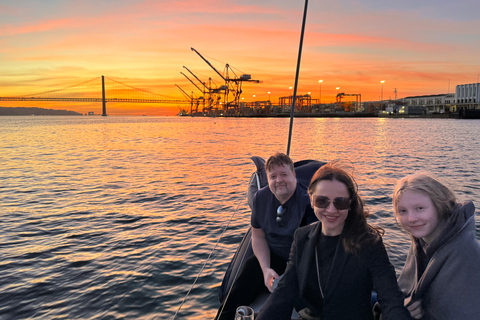 Boat Tour: Sailing in Lisbon Sunset with Local Guide w/Wine Private Boat Tour: Sailing in Lisbon with Local Guide