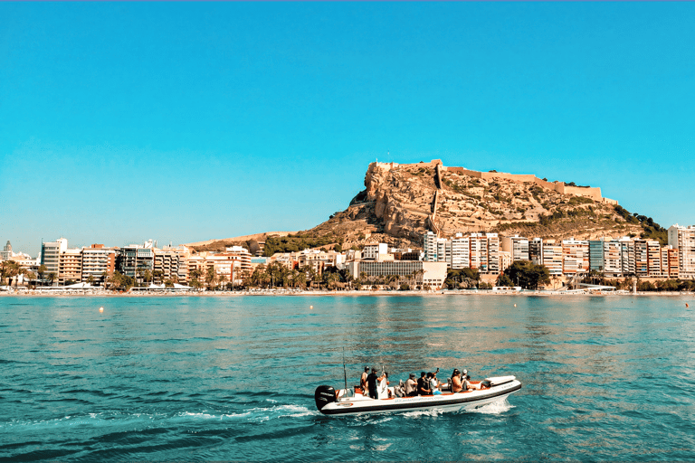Speedboat ride around Alicante Bay with a stop for swimming Speedboat ride in Alicante Bay with a swim stop