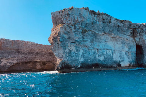 Mellieha: 15:00 Giro in motoscafo delle Grotte di Comino 2h Laguna Blu