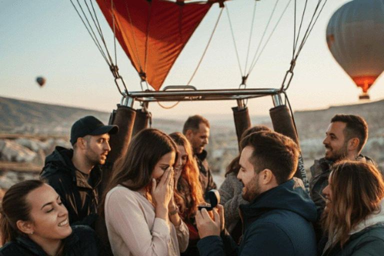 Cappadocia: Hot Air Balloon Proposal with Photos & Video 1-HOUR COMFORT FLIGHT IN A BASKET FOR 20 PEOPLE