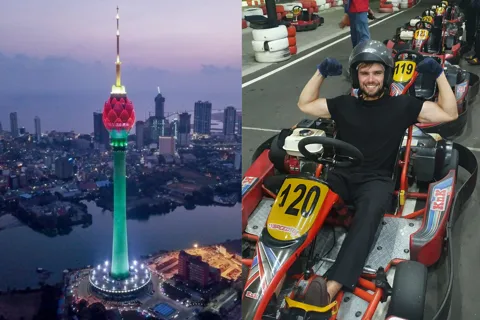 Colombo : Karting et dîner à la Lotus Tower avec prise en charge à l'hôtel