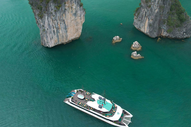 Hanoi:Halong Catamaran 5* Day Cruise,champoline,water slide Without Transfer Service