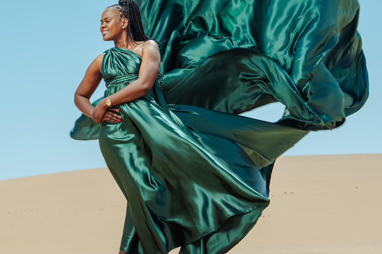 Swakopmund: Flying Dress Photoshoot Adventure in Swakopmund